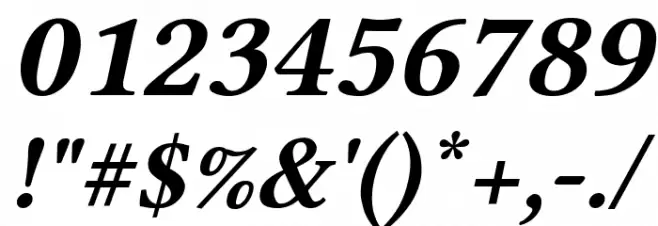 Linux Libertine Slanted Bold Font OTHER CHARS