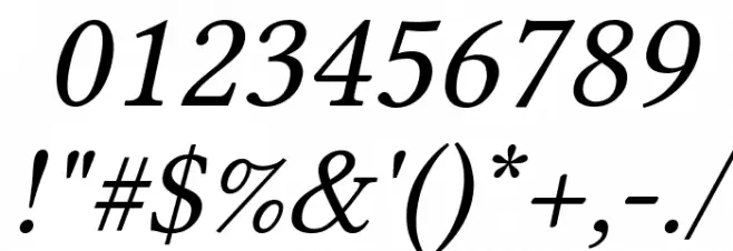 Linux Libertine Slanted Font OTHER CHARS