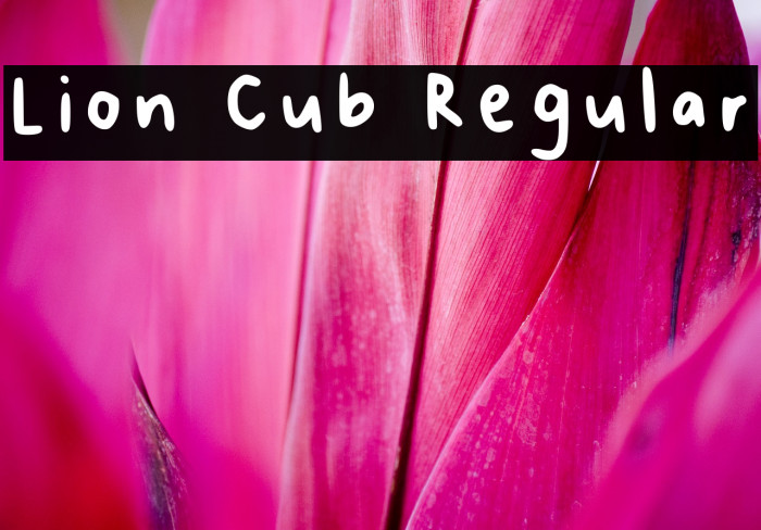 Lion Cub Regular Font examples
