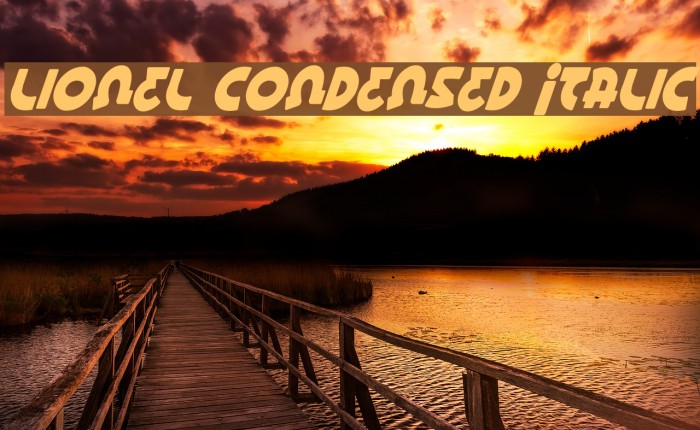 Lionel Condensed Italic Font examples