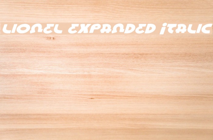 Lionel Expanded Italic Шрифта examples