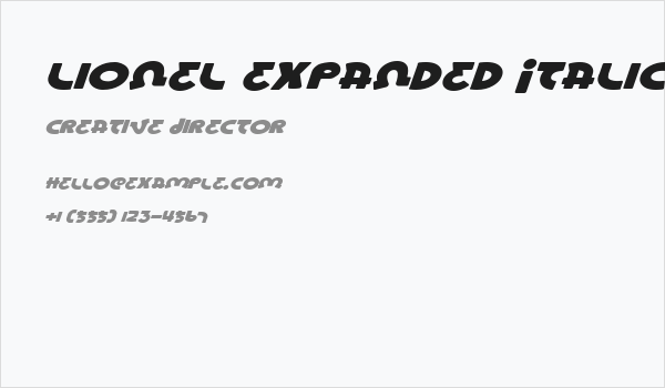 Lionel Expanded Italic Business Card