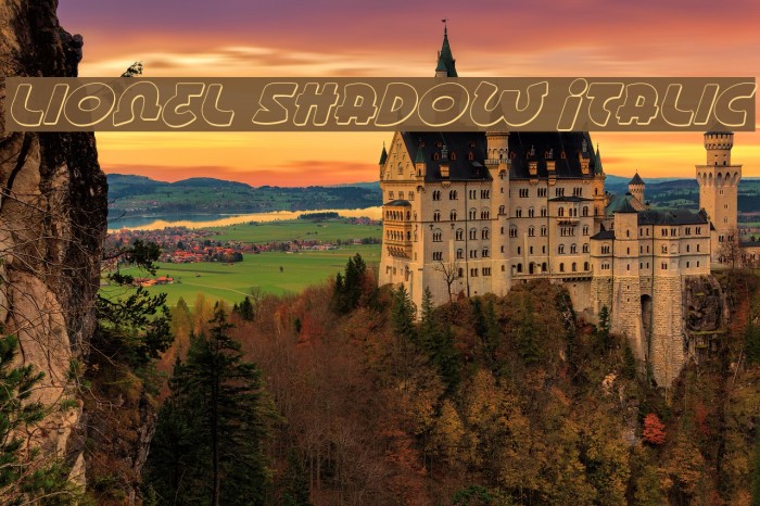 Lionel Shadow Italic Font examples