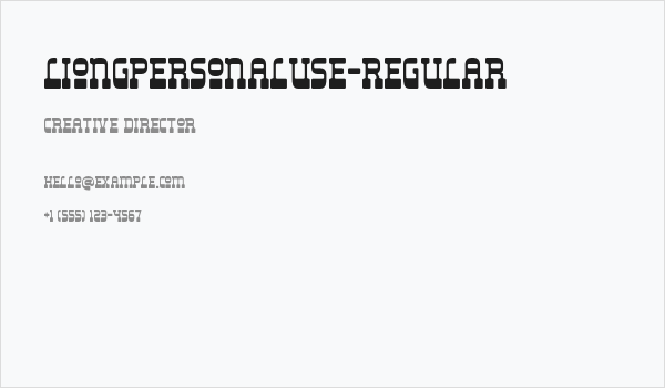 LiongPersonalUse-Regular Business Card