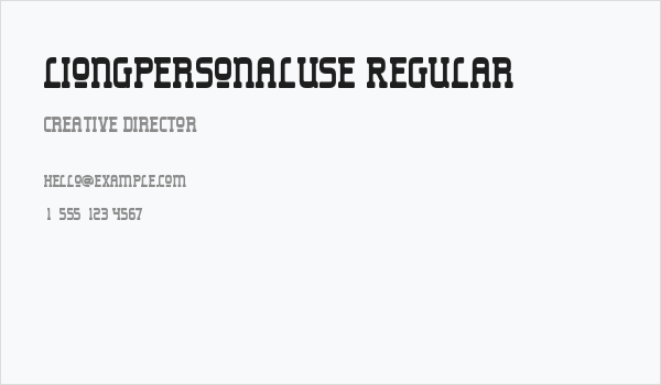 LiongPersonalUse-Regular Business Card