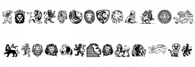 Lions Шрифта ВЕРХНИЙ