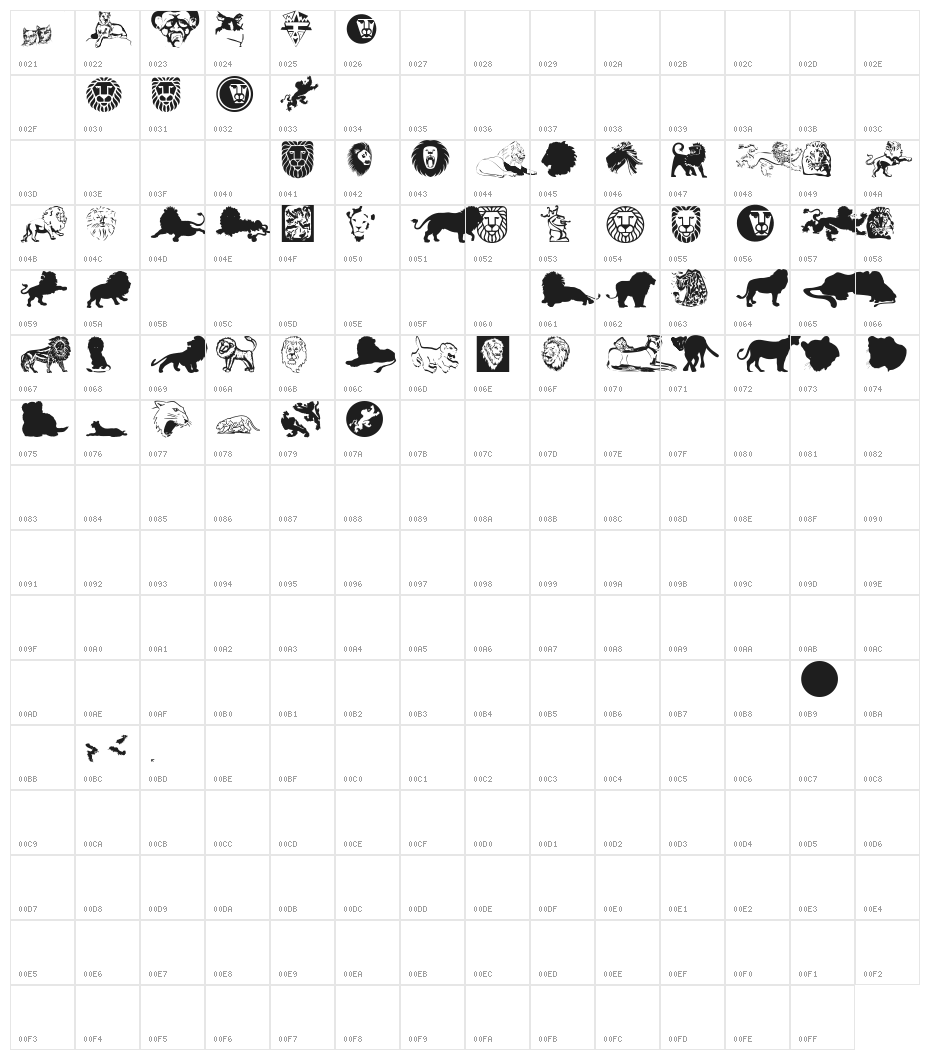 LionsClub Character Map