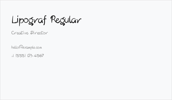 Lipograf Regular Business Card