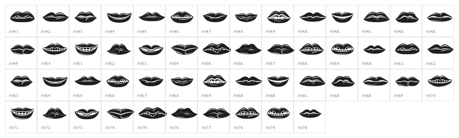 Lippen Regular Character Map