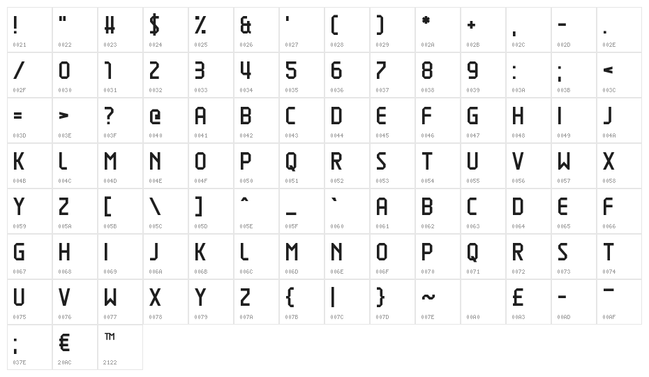 Liquefy Character Map