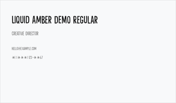 Liquid Amber DEMO Regular Business Card