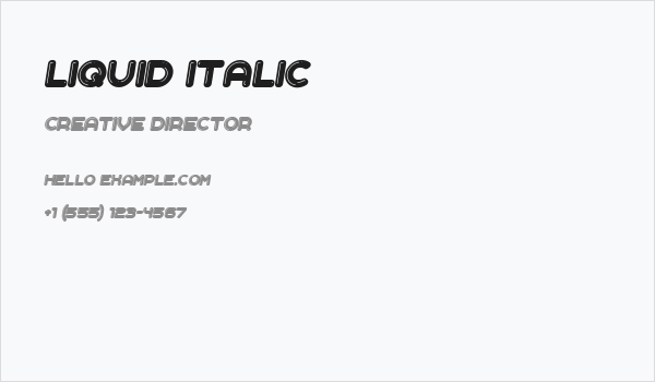 Liquid Italic Business Card