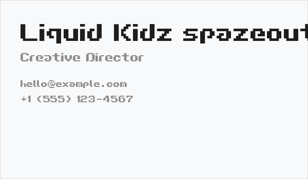 Liquid Kidz spazeout Business Card