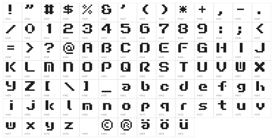 Liquid Kidz Character Map