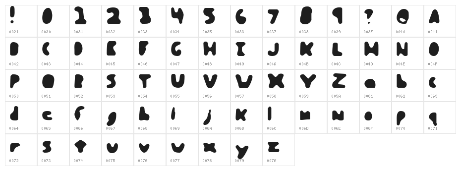Liquid Pickle Character Map