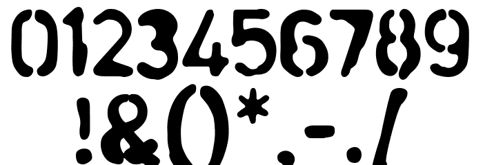 Liquid Stencil trial Font OTHER CHARS