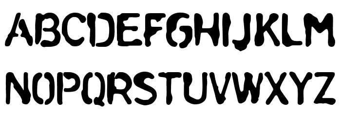 Liquid Stencil trial Font LOWERCASE