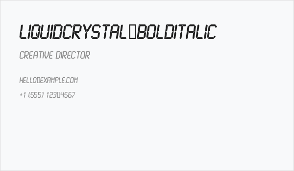 LiquidCrystal-BoldItalic Business Card