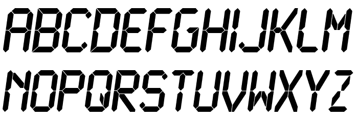LiquidCrystal-BoldItalic Font LOWERCASE