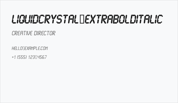 LiquidCrystal-ExtraBoldItalic Business Card