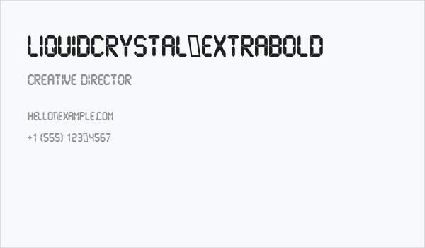 LiquidCrystal-ExtraBold Business Card