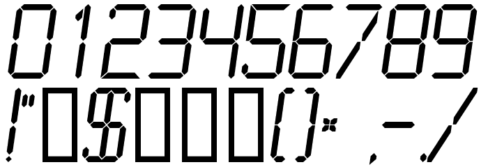 LiquidCrystal-LightItalic Font OTHER CHARS