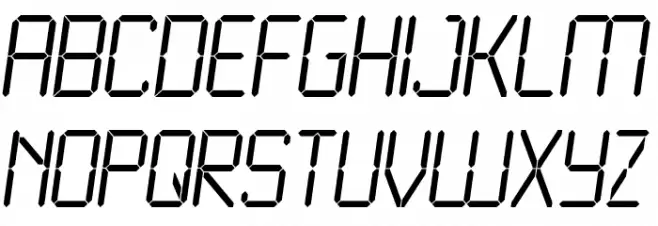LiquidCrystal-LightItalic Schriftart Groß