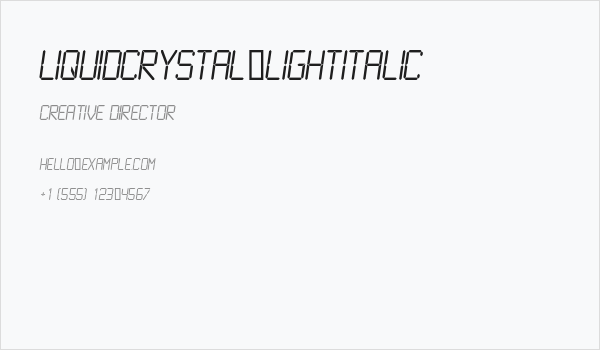 LiquidCrystal-LightItalic Business Card