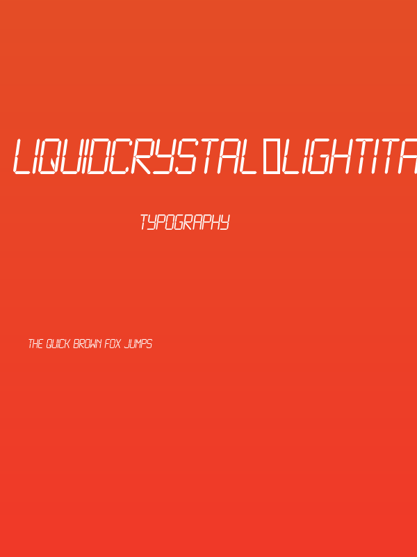 LiquidCrystal-LightItalic Poster