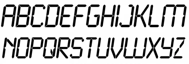 LiquidCrystal-RegularItalic Font UPPERCASE