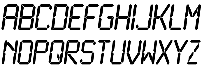 LiquidCrystal-RegularItalic Font LOWERCASE