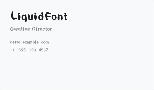LiquidFont Business Card