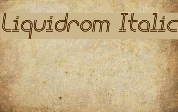 Liquidrom Italic Font examples