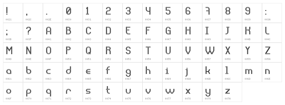 Liquidrom Regular Character Map