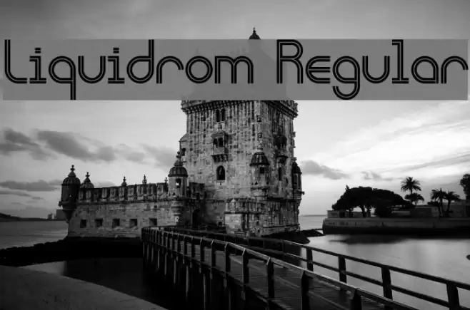Liquidrom Regular Font examples