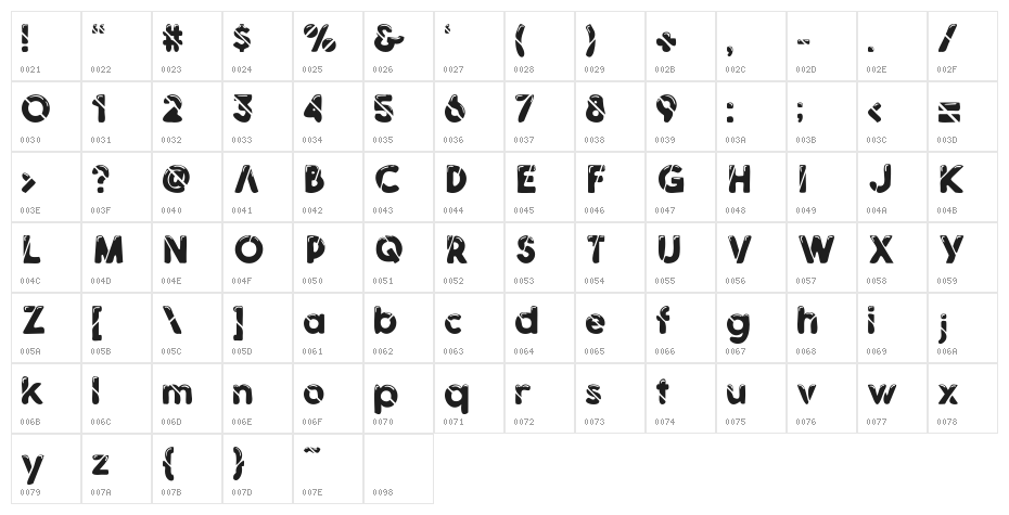 Liquify Regular Character Map