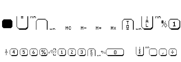 LisaCalc Paper 2X3Y Font OTHER CHARS