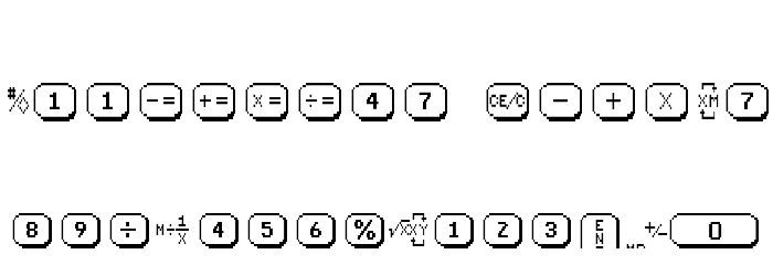 LisaCalc Paper 2X3Y Font LOWERCASE