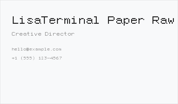 LisaTerminal Paper Raw Business Card