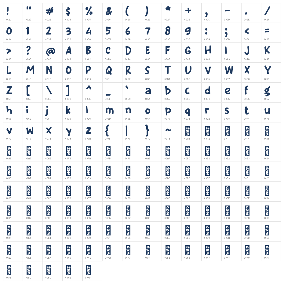 Lisagow Character Map