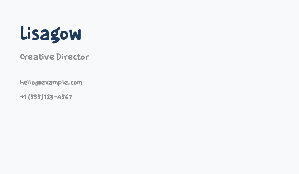 Lisagow Business Card