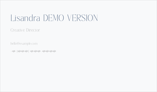 Lisandra DEMO VERSION Business Card