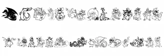Lisa's Dragons Font LOWERCASE