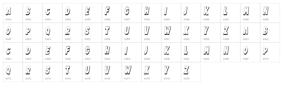 Lister Hollow Regular Character Map