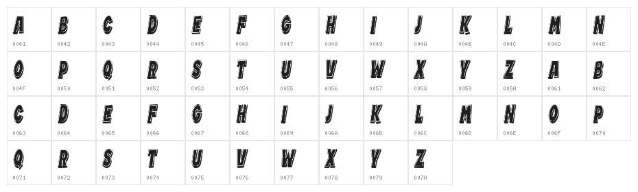 Lister Regular Character Map