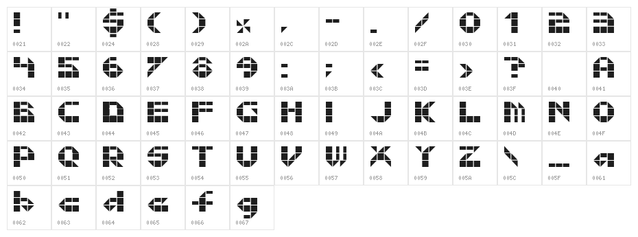 Litebrite 1975 Character Map