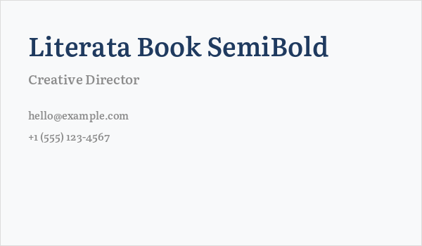 Literata Book SemiBold Business Card