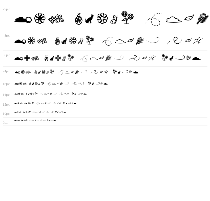 Lithunoa Dingbats Waterfall