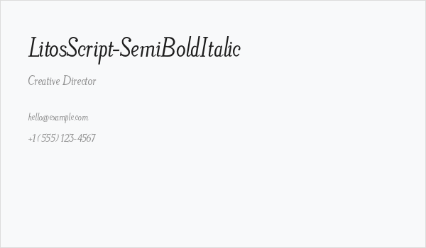LitosScript-SemiBoldItalic Business Card