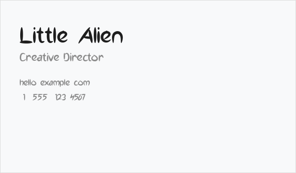 Little Alien Business Card